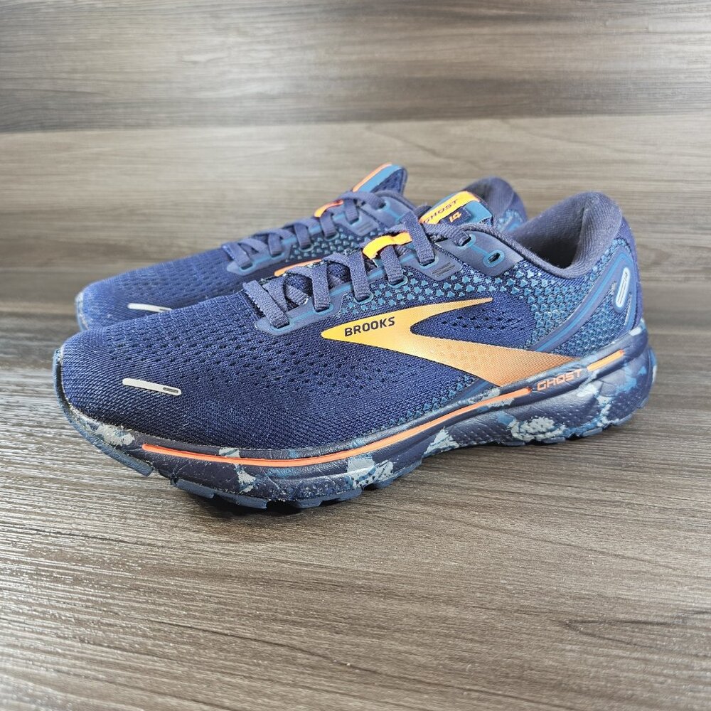 Brooks Ghost 14 Limited Edition Navy Orange Running Shoes - Men's Size 9.5